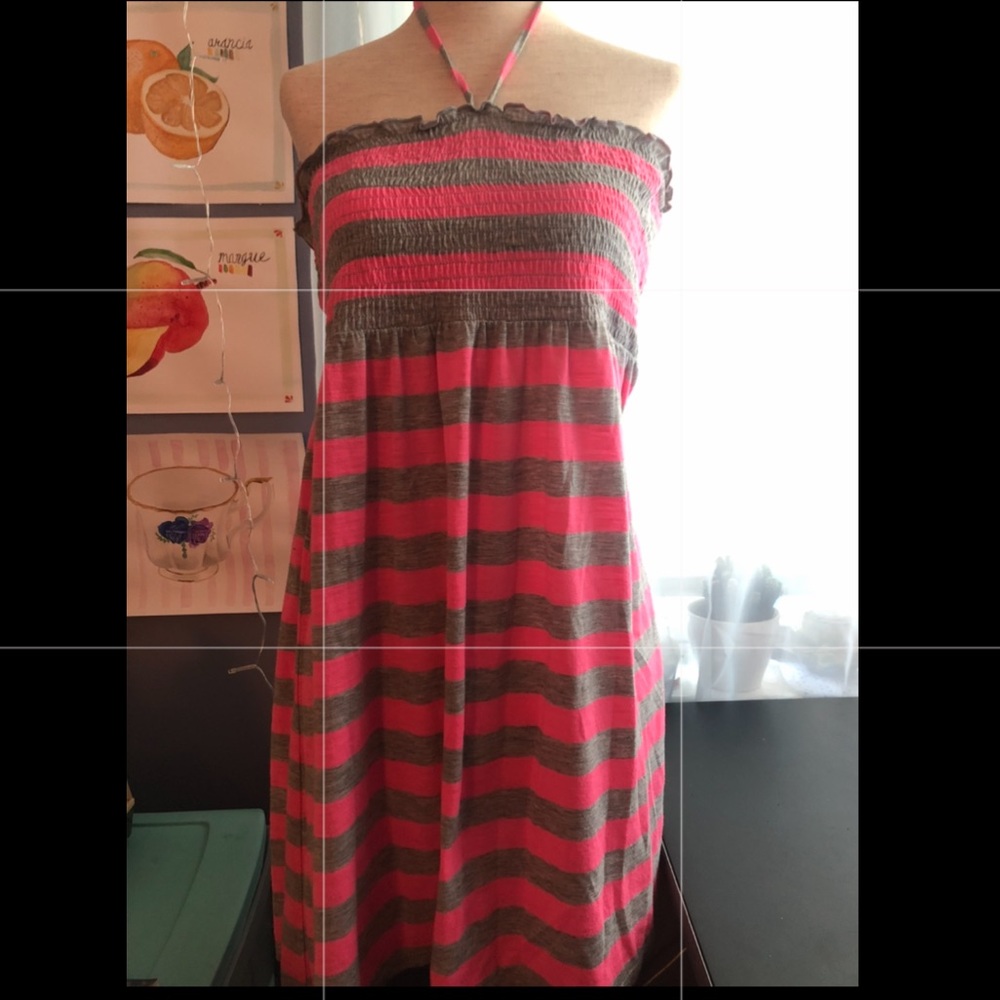 Pink and Grey striped beach coverup Juniors XXL 19